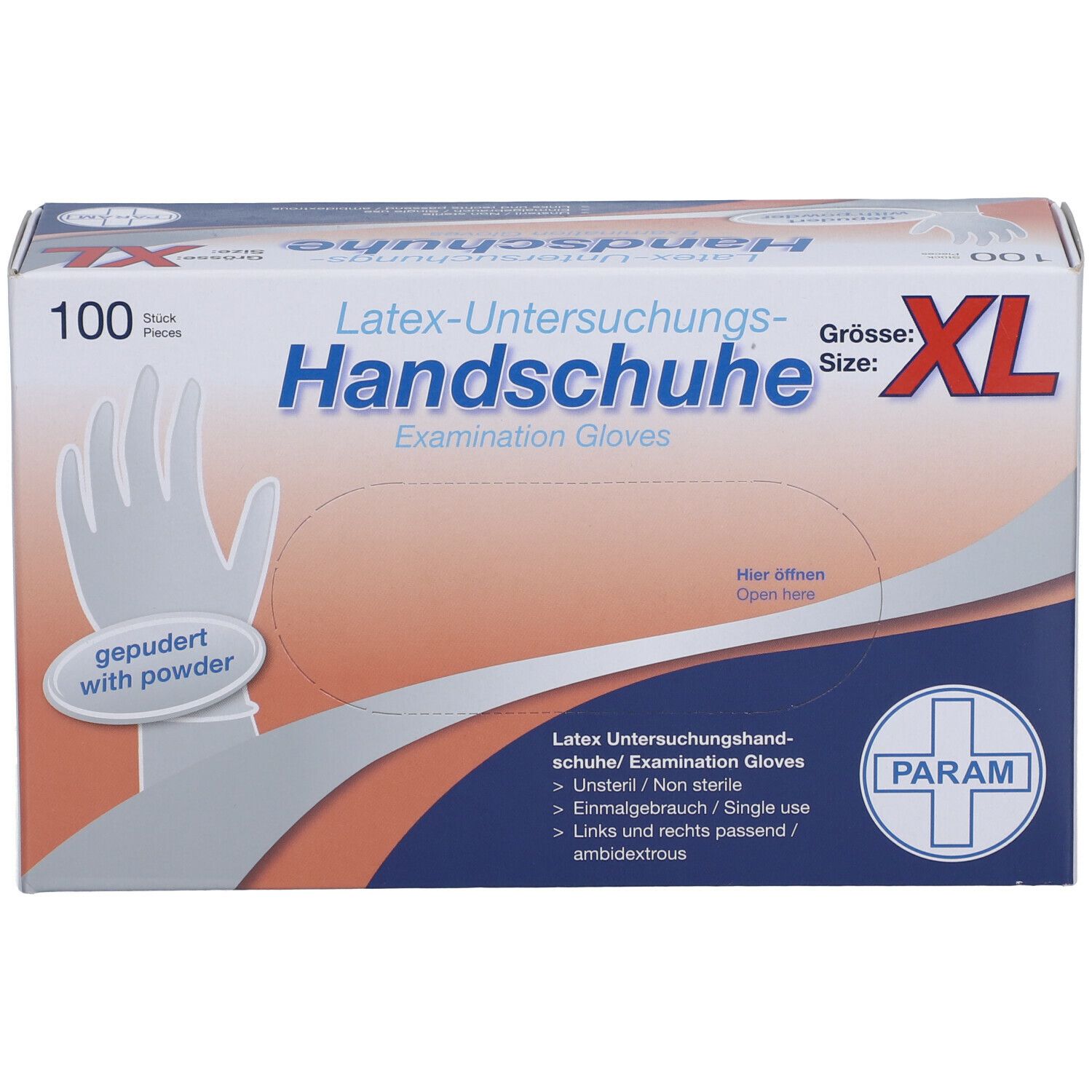 HANDSCHUHE Einmal Latex gepudert XL