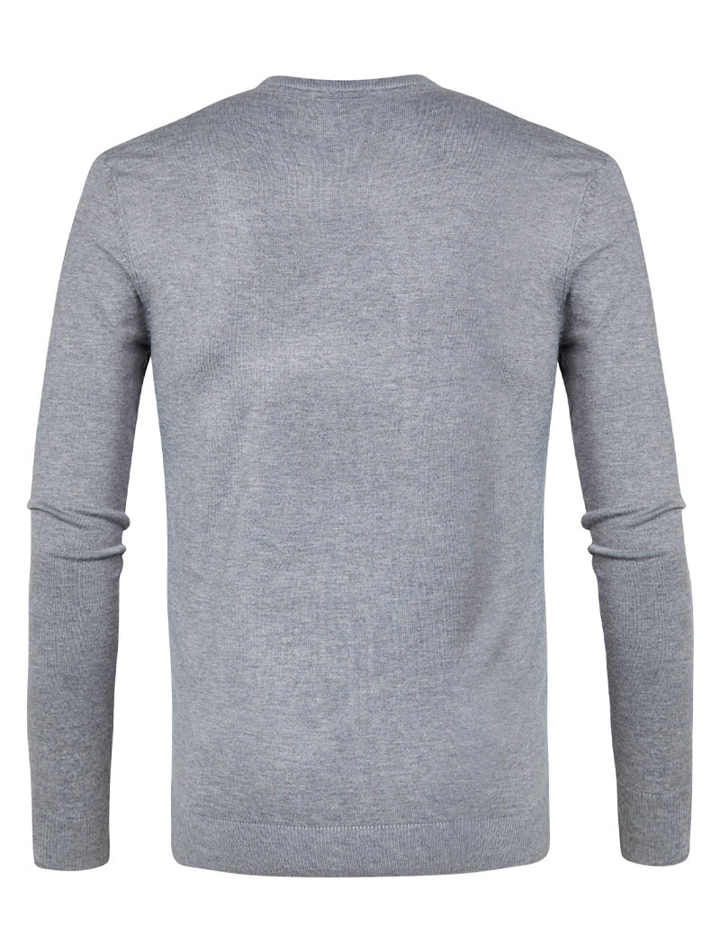 PETROL IND PULL HOMME EN MAILLE COL V GRIS