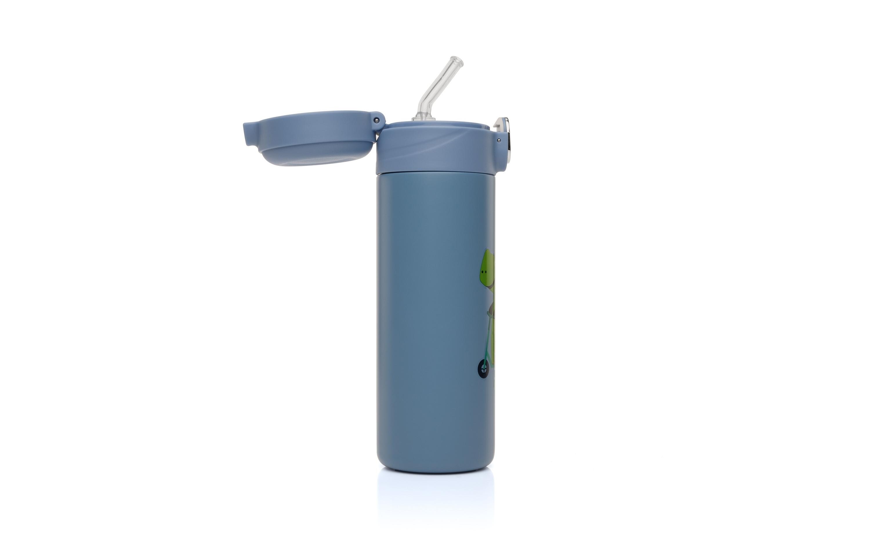 Trinkflasche Kids Blau 350 mlTrinkhalmflasche mit Halm für Kinder