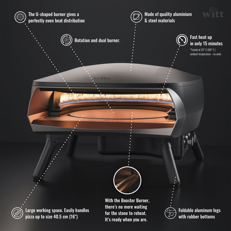 Witt WITT ETNA ROTANTE PIZZA OVEN Mat sort
