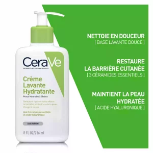 Crème Lavante Hydratante Visage et Corps pour les Peaux Sèches à Très Sèches - 236ml