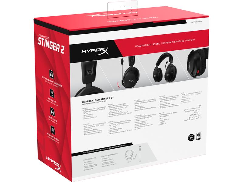 HyperX Headset Cloud Stinger 2 Schwarz Over-Ear Gaming-Headset für den PC