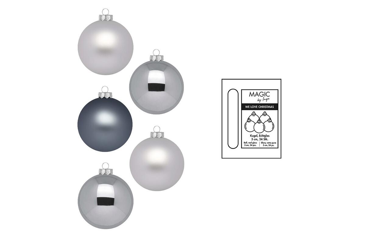 Weihnachtskugel Hazy Grey Ø 3 cm 24 StückChristbaumkugeln Grautöne