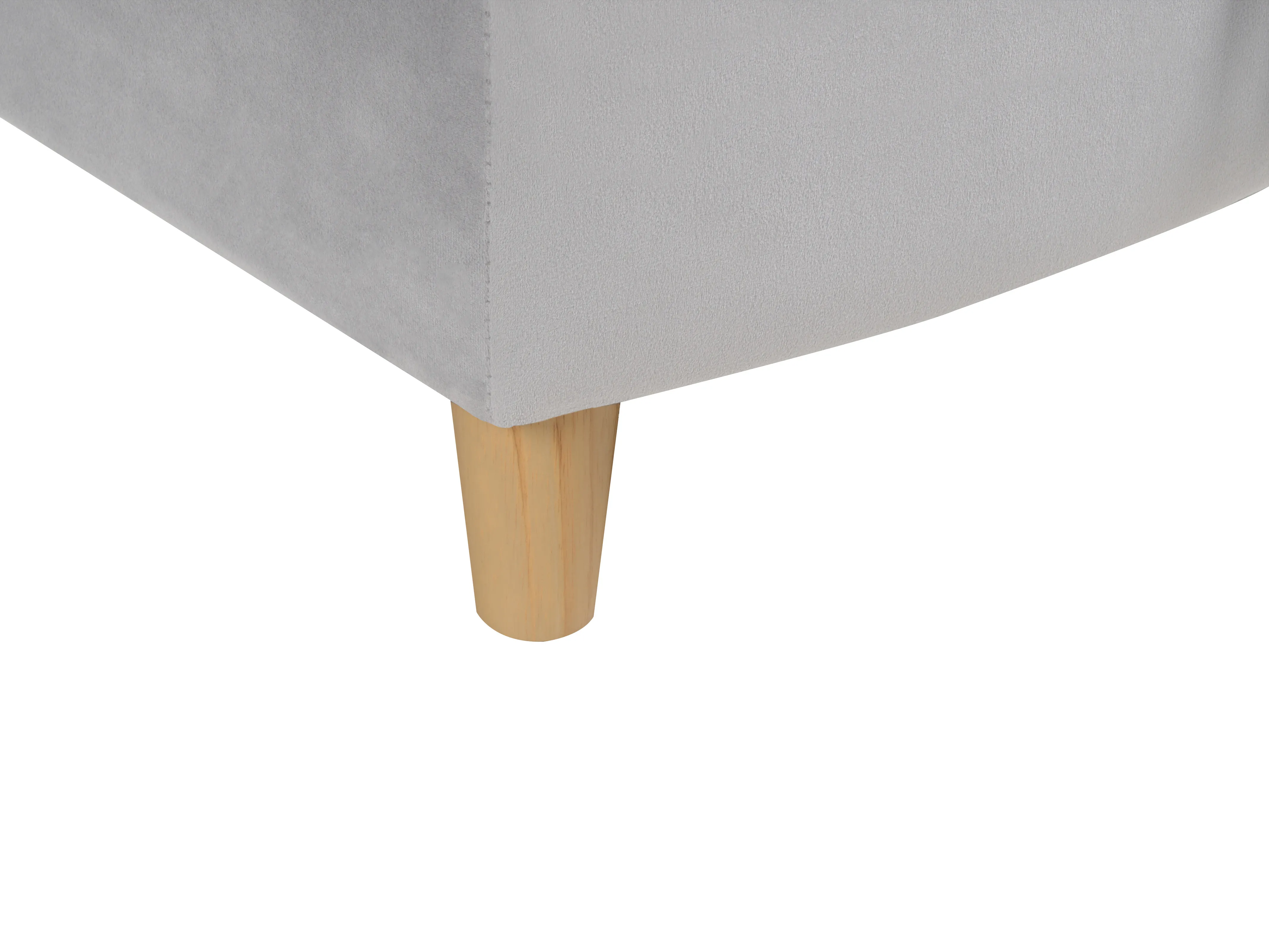 Linkszijdige chaise longue MERI Fluweel Lichtgrijs met opbergruimte