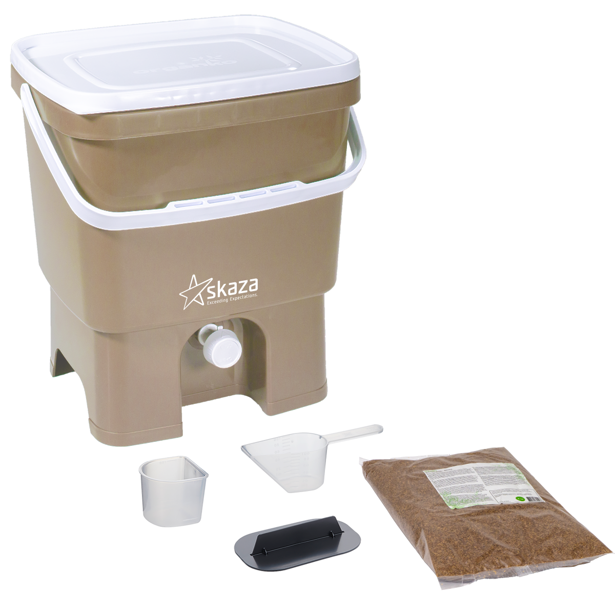 Skaza 019750135 composteur bokashi organko-1 kg d'activateur 16l-beige
