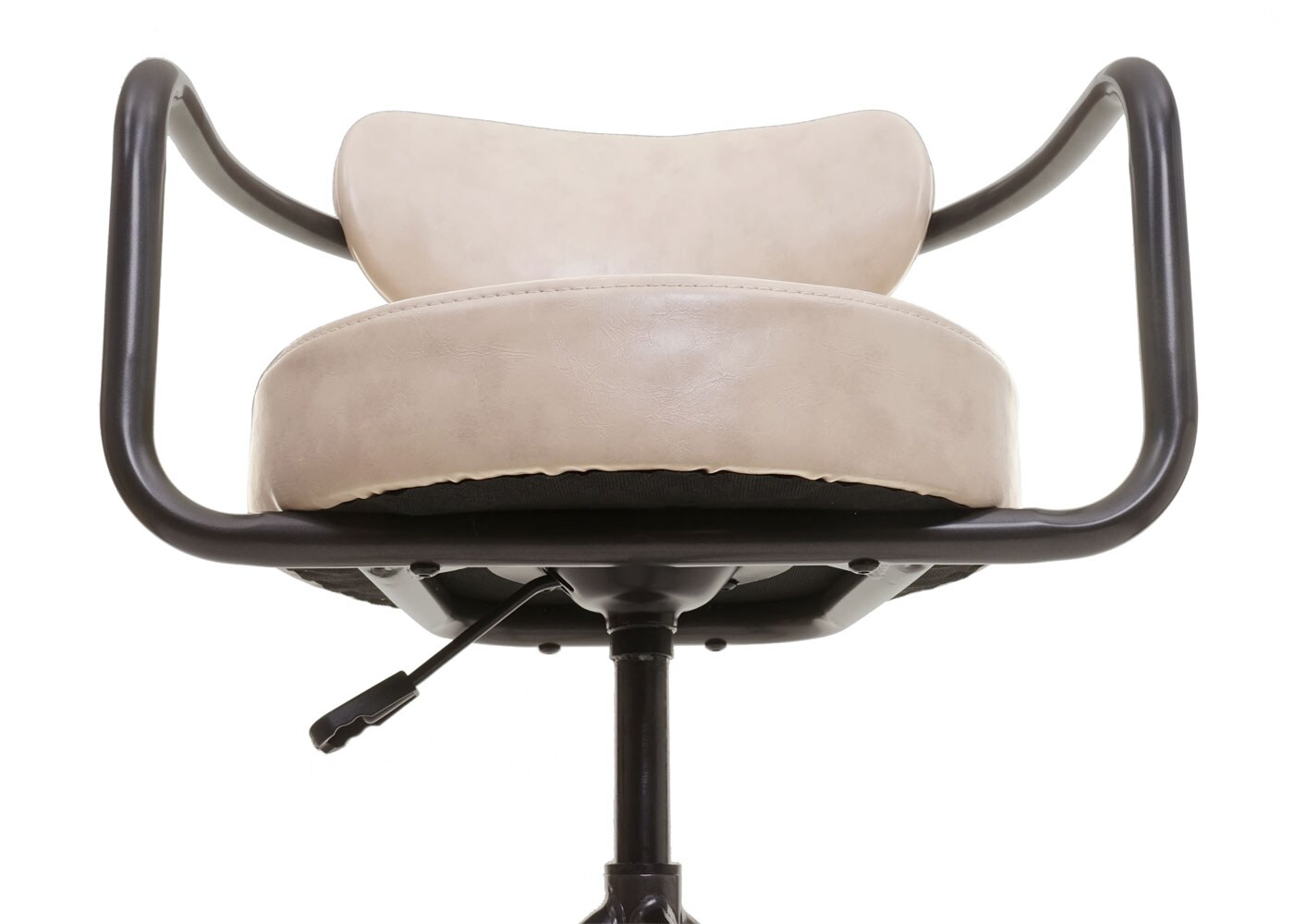 Barhocker MCW-H10f, Barstuhl Tresenhocker Drehhocker, höhenverstellbar industrial Wildleder-Optik ~ vintage beige