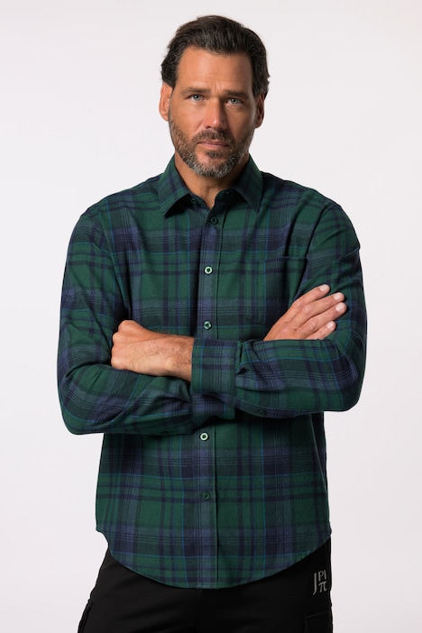 JAY-PI Karo-Flanellhemd, Outdoor, Langarm, Kentkragen, Modern Fit, bis 7 XL