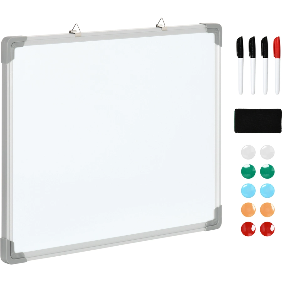 HOMCOM Whiteboard mit Magneten, Stiften und Wischtuch weiß