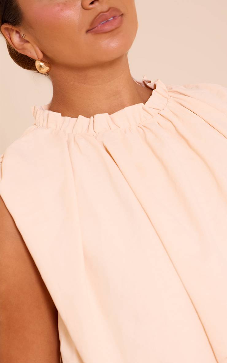 Crème Ensemble Coordonné Blouse Ballon En Satin Martelé Shape