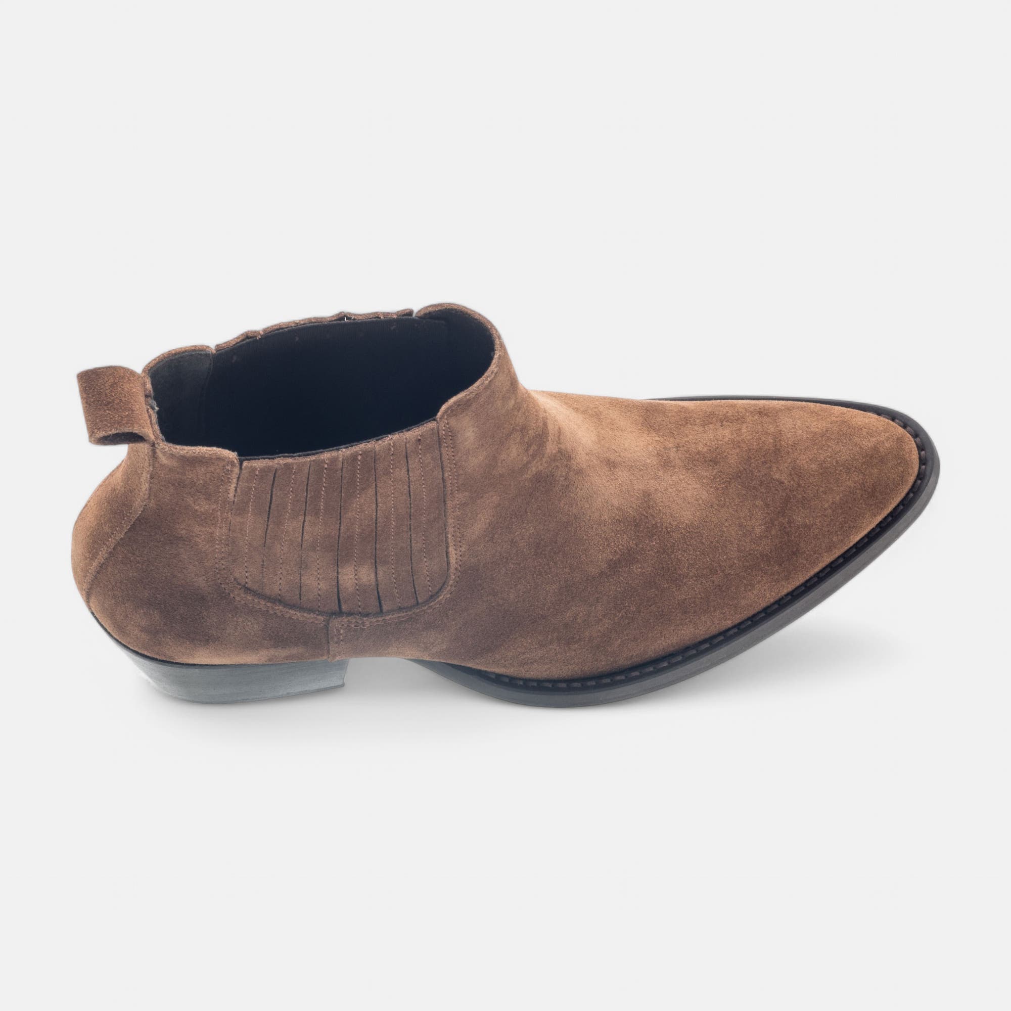 Boots chelsea à talon Femme en cuir cognac
