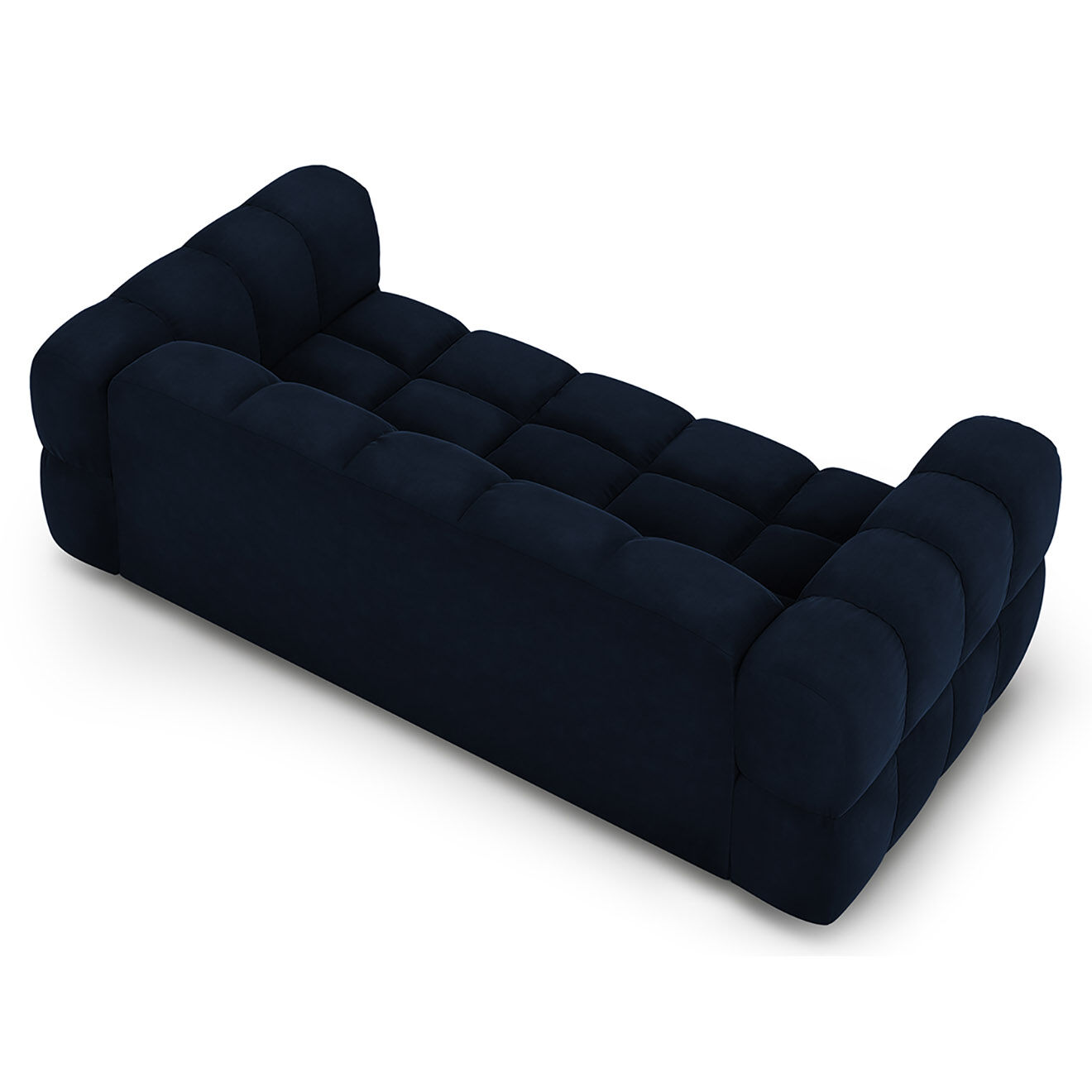 Mazzini Sofas Canapé Velours Aster 3 Places bleu roi - 214x102x75 cm