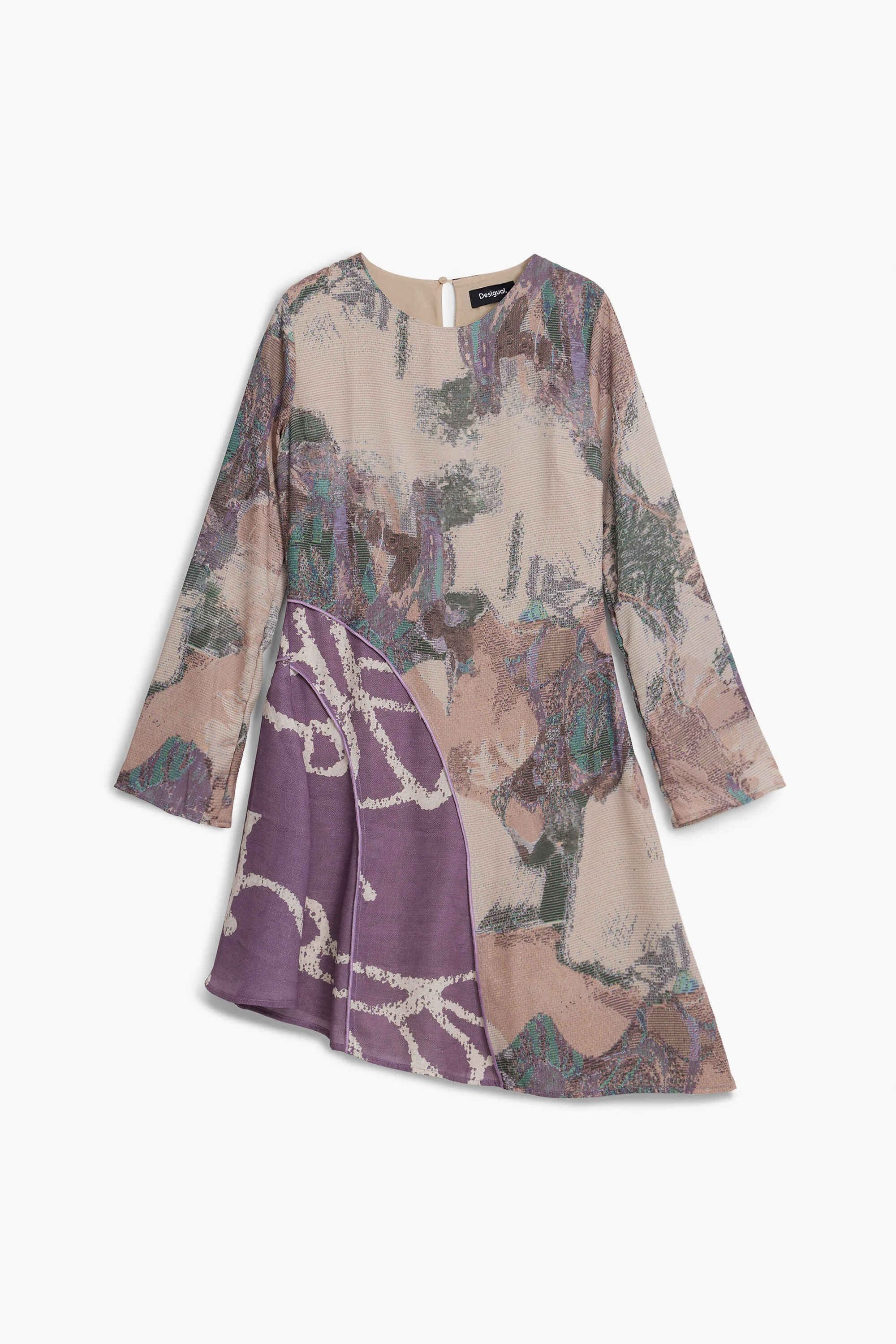 Vestido estampado assimétrico