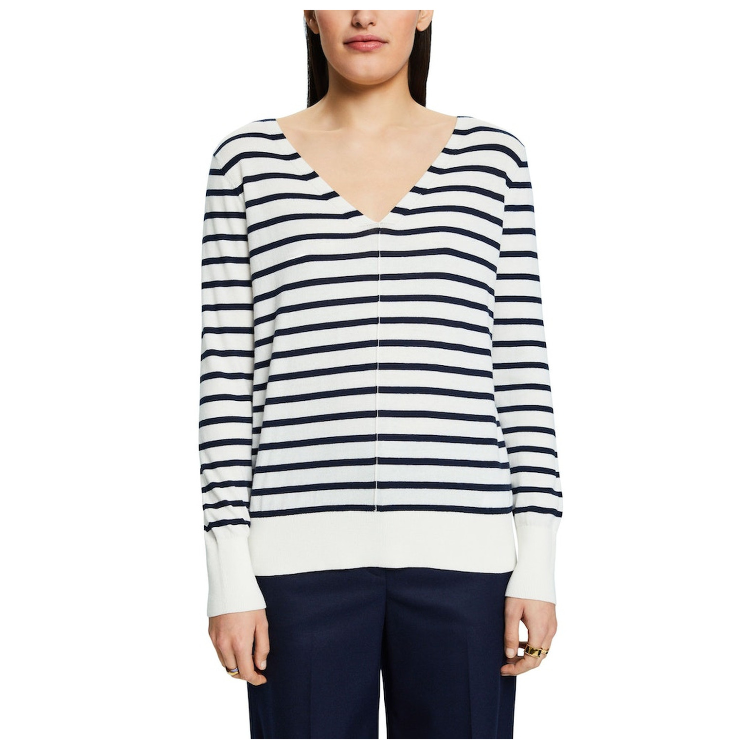 ESPRIT Co vneck stripe