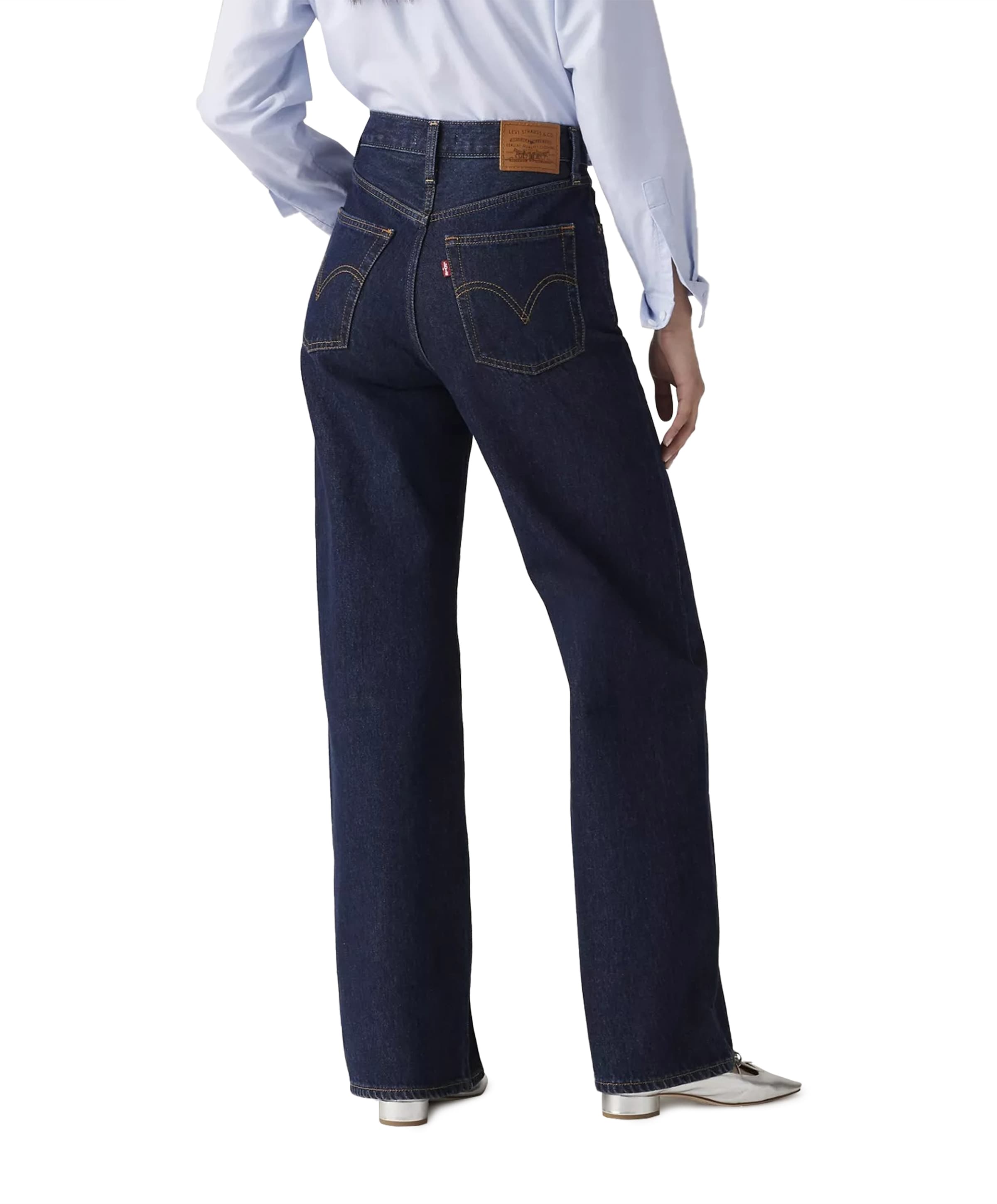 Levi's RIBCAGE WIDE LEG H223 SHADED VIEW dames jeans blauw