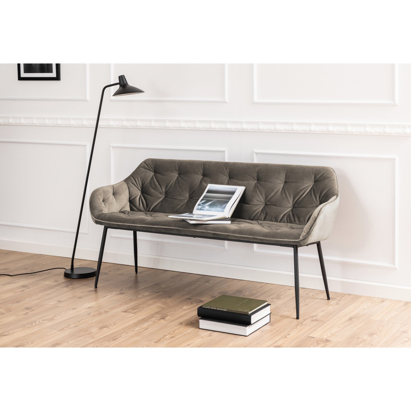Sitzbank Brooke Samt-Optik beige