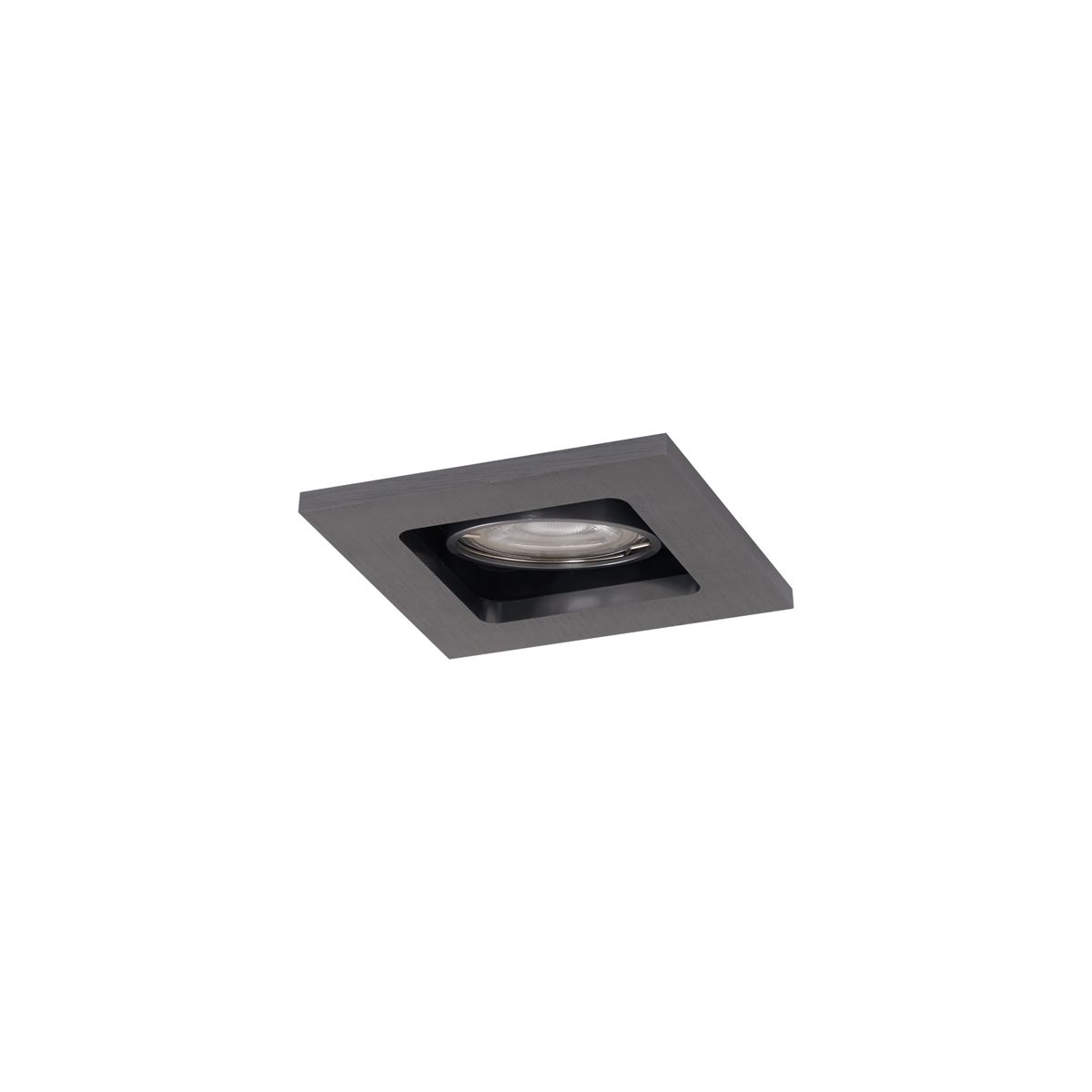 Moderne inbouwspot gunmetal GU10 50mm vierkant kantelbaar - Qure