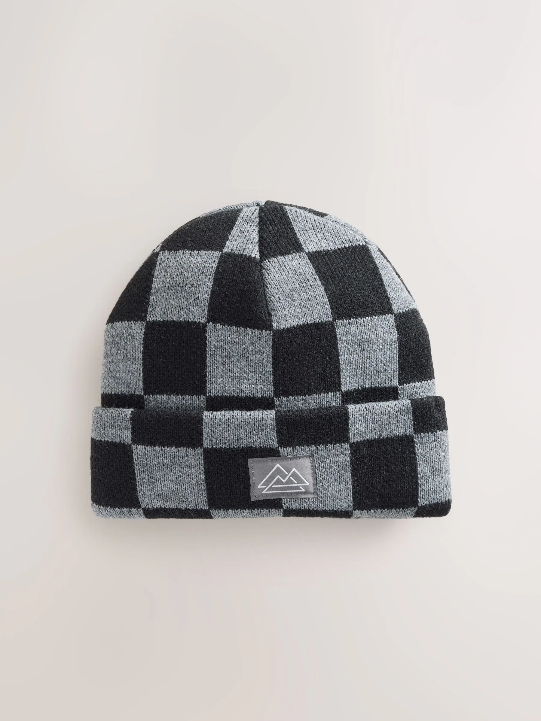 Zwart/grijs geruit - Beanie-muts (1-16jaar)