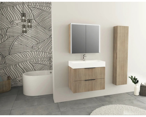 Jungborn QUATTRO/SEDICI hoge kast, BxHxD 35 x 160 x 20 cm, frontkleur tabak eiken mat, 55713