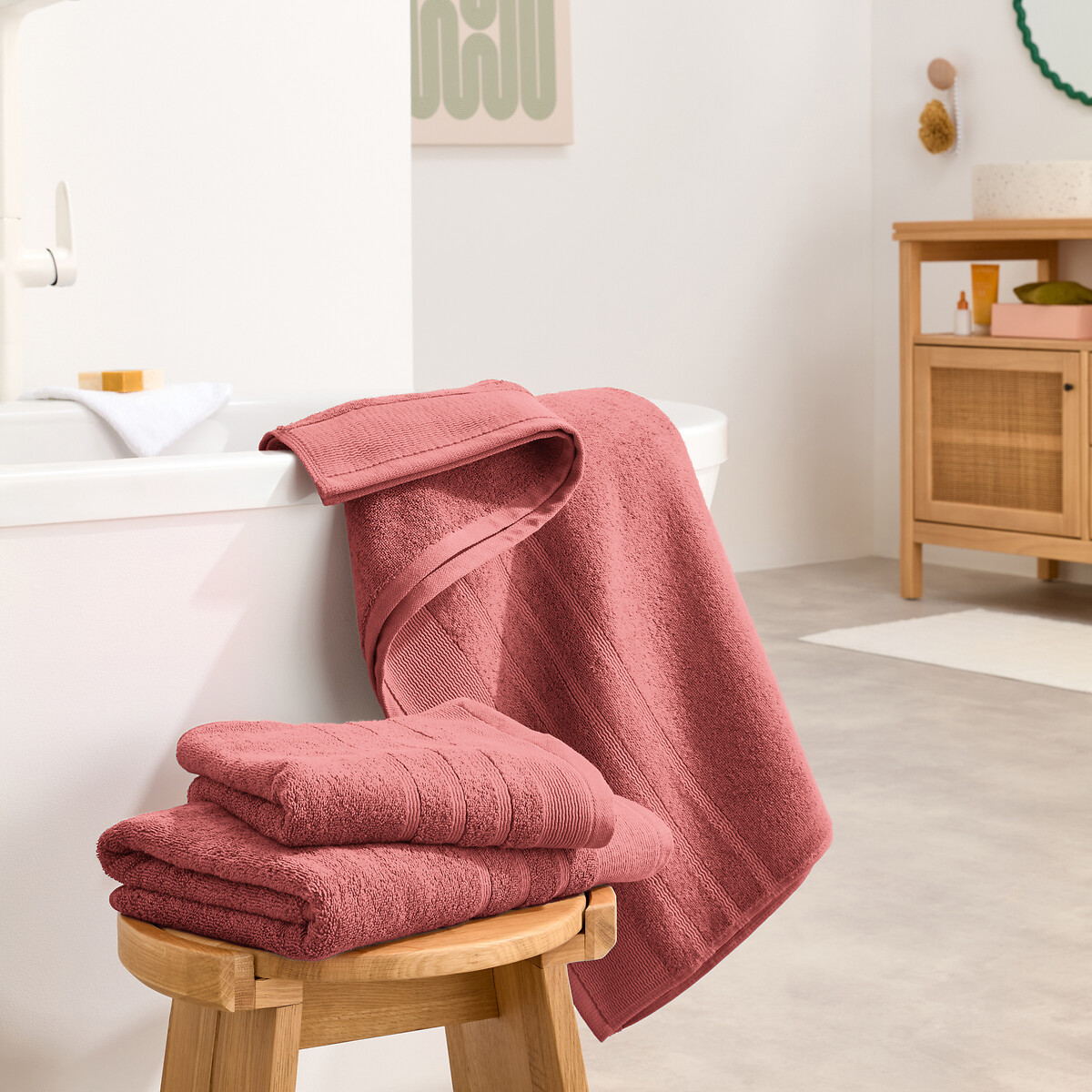 LA REDOUTE INTERIEURS<br>Conjunto de 2 toalhas felpudas 600 g/m², Zavara