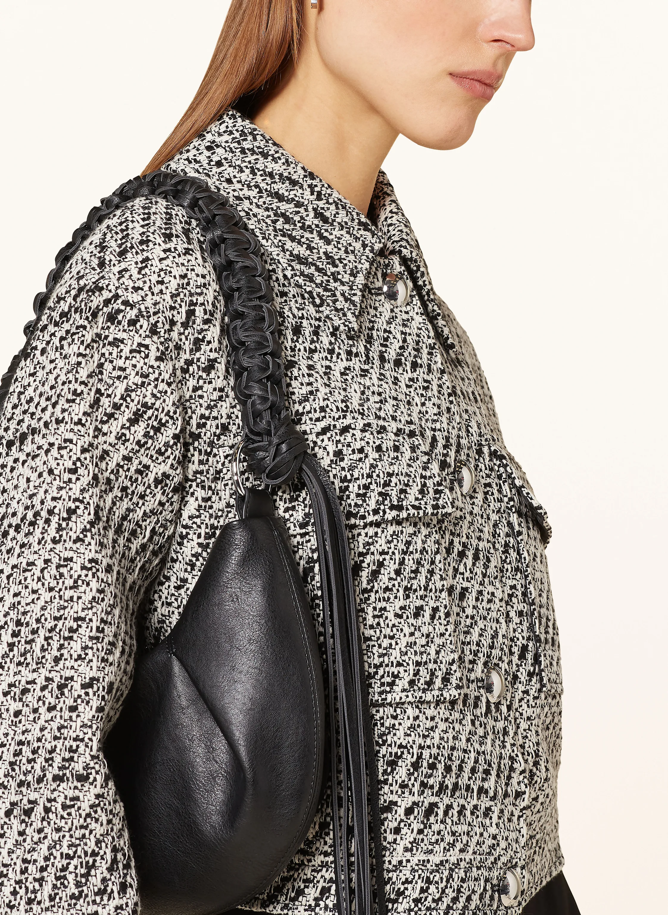 HUGO Kastenjacke ALICELI aus Tweed mit Glitzergarn