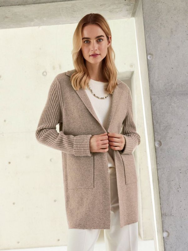INCLUDE - Lang Vest - Beige - 100% Kasjmier - Premium Kwaliteit