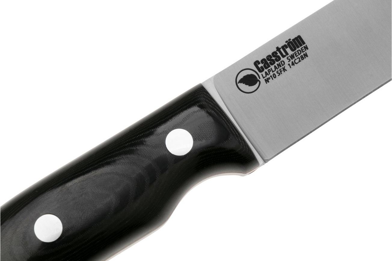 Casström No. 10 Swedish Forest Knife Flat 14120, 14C28N Black G10 Kydex, bushcraftmes