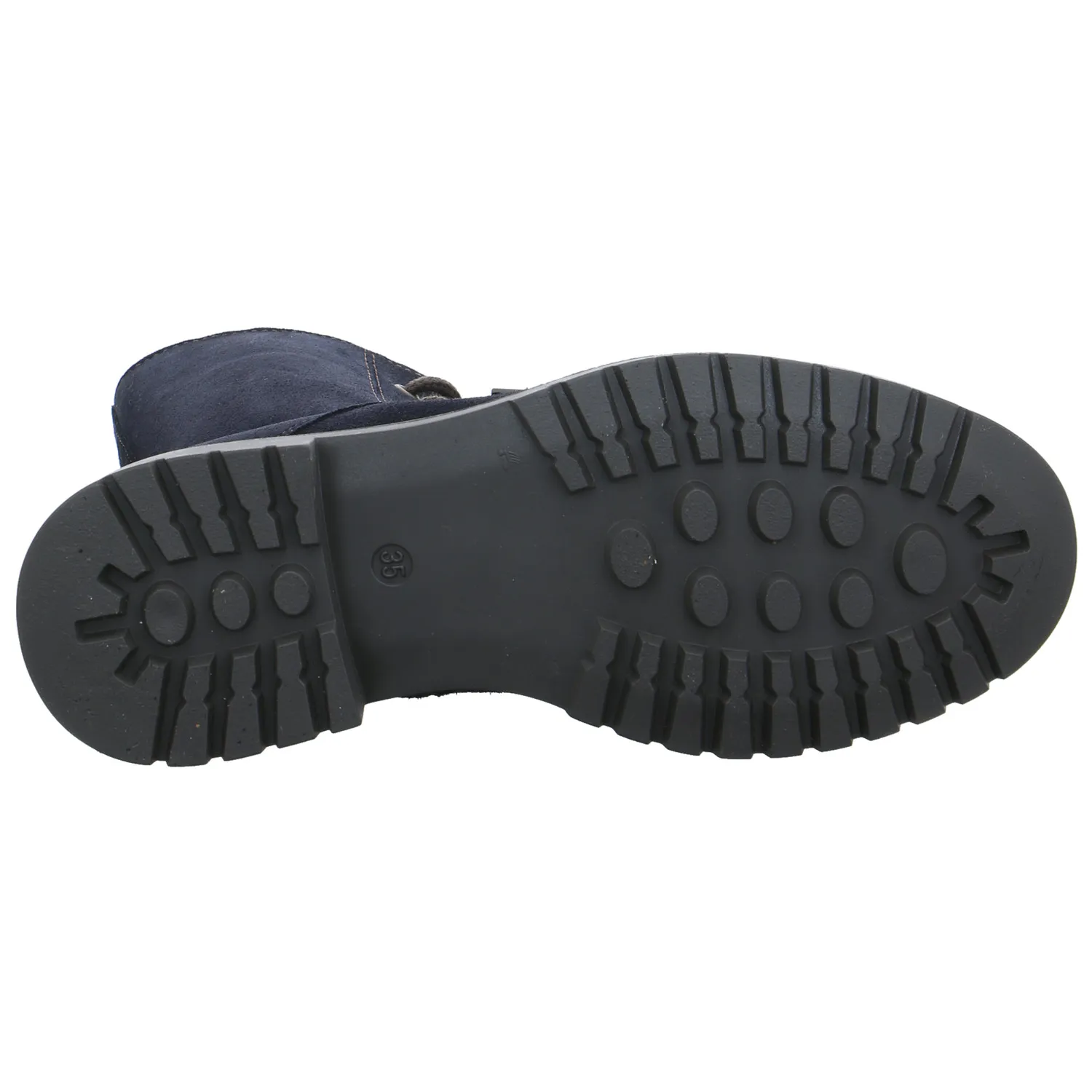SCHUHENGEL Mädchen-Winter-Bottine Dunkelblau Leder  Schnür-Boot