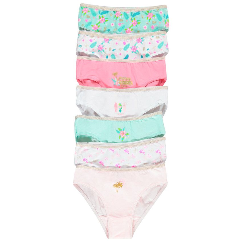Lot de 7 culottes imprimées pour fille - Multicolore