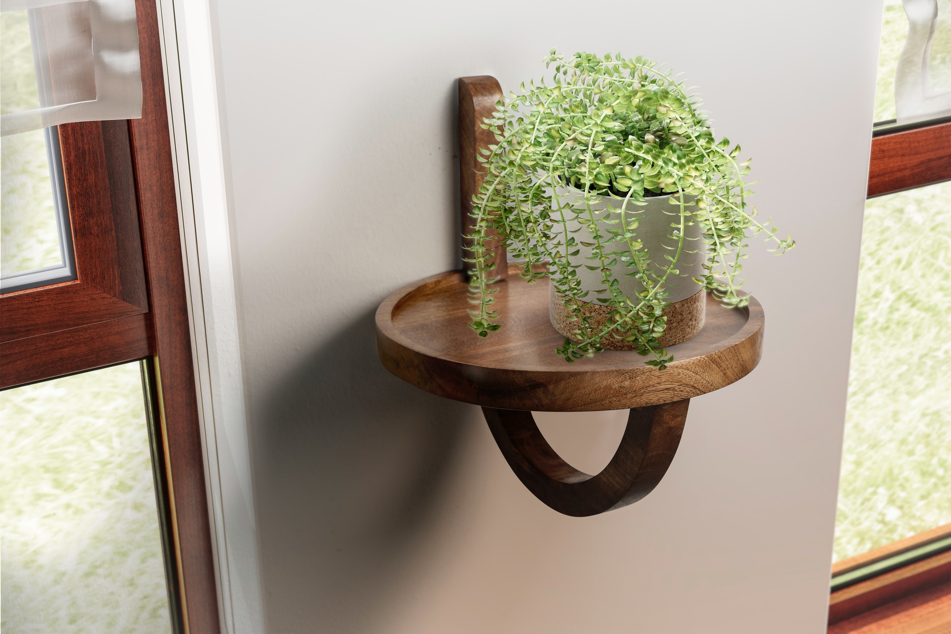 Wandregal 30x33x30 cm Massivholz Mango braun
