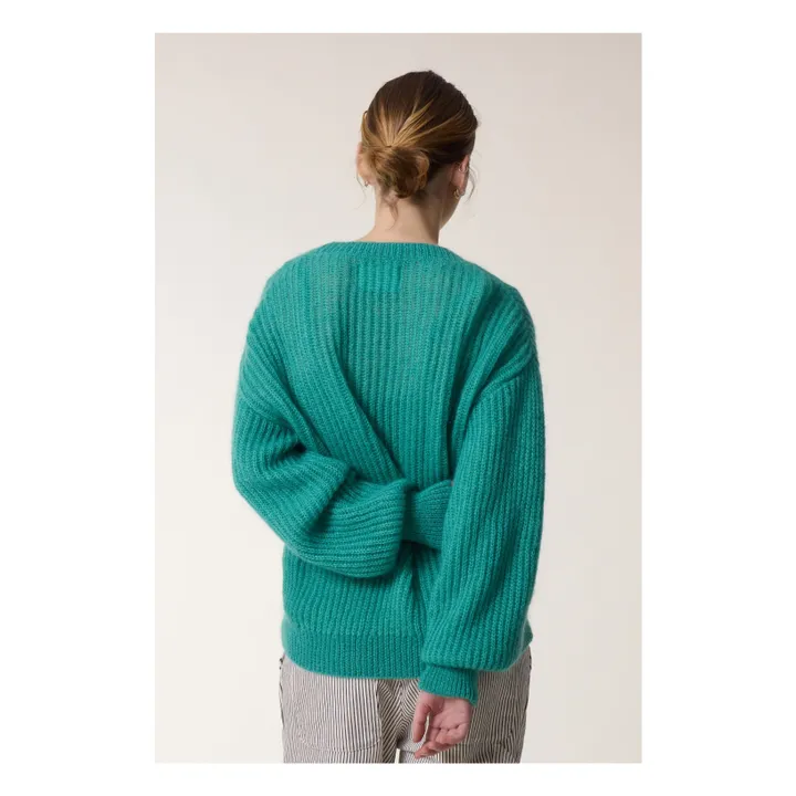 Leon & Harper Cardigan Manou Kid Mohair | Vert céladon