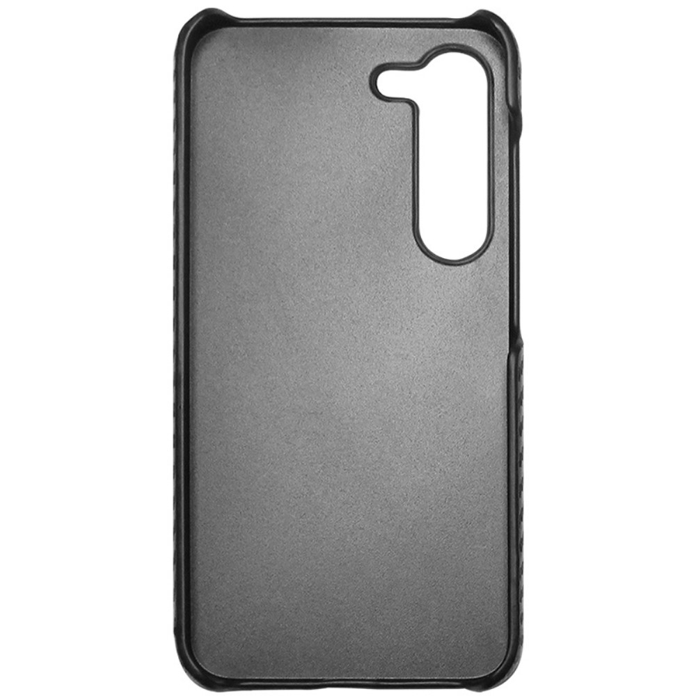 Samsung Galaxy S23 5G Hardcase Leder Hülle im Carbon Look - Schwarz