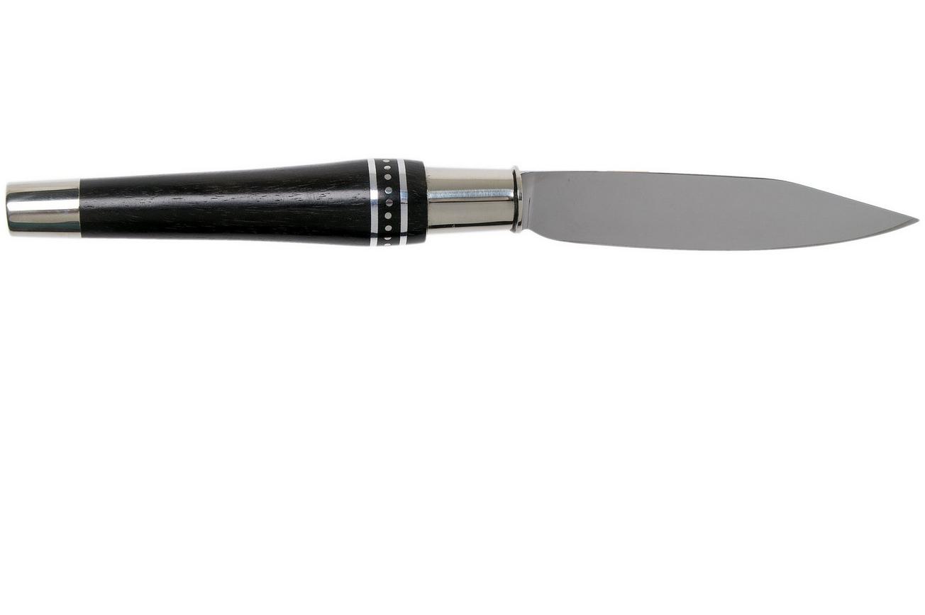 Nontron No. 25 Nickel Silver Turning Ferrule, Marquetry Ebony Aluminium, double ferrule NN25DVEBALU zakmes