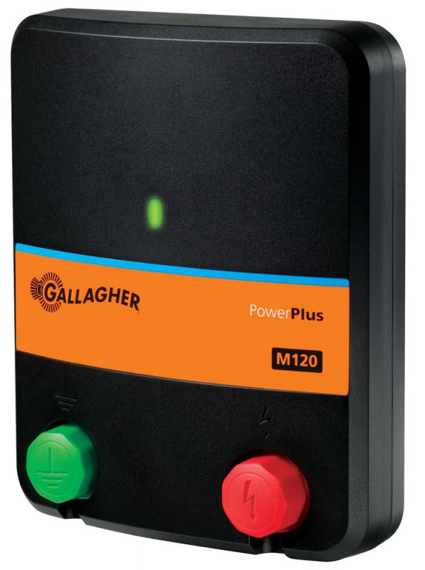 Gallagher Powerplus M120 - Lichtnet schrikdraadapparaat - 22.2 cm - Zwart / oranje - 230V - 1.2 Joule - 17.6 cm