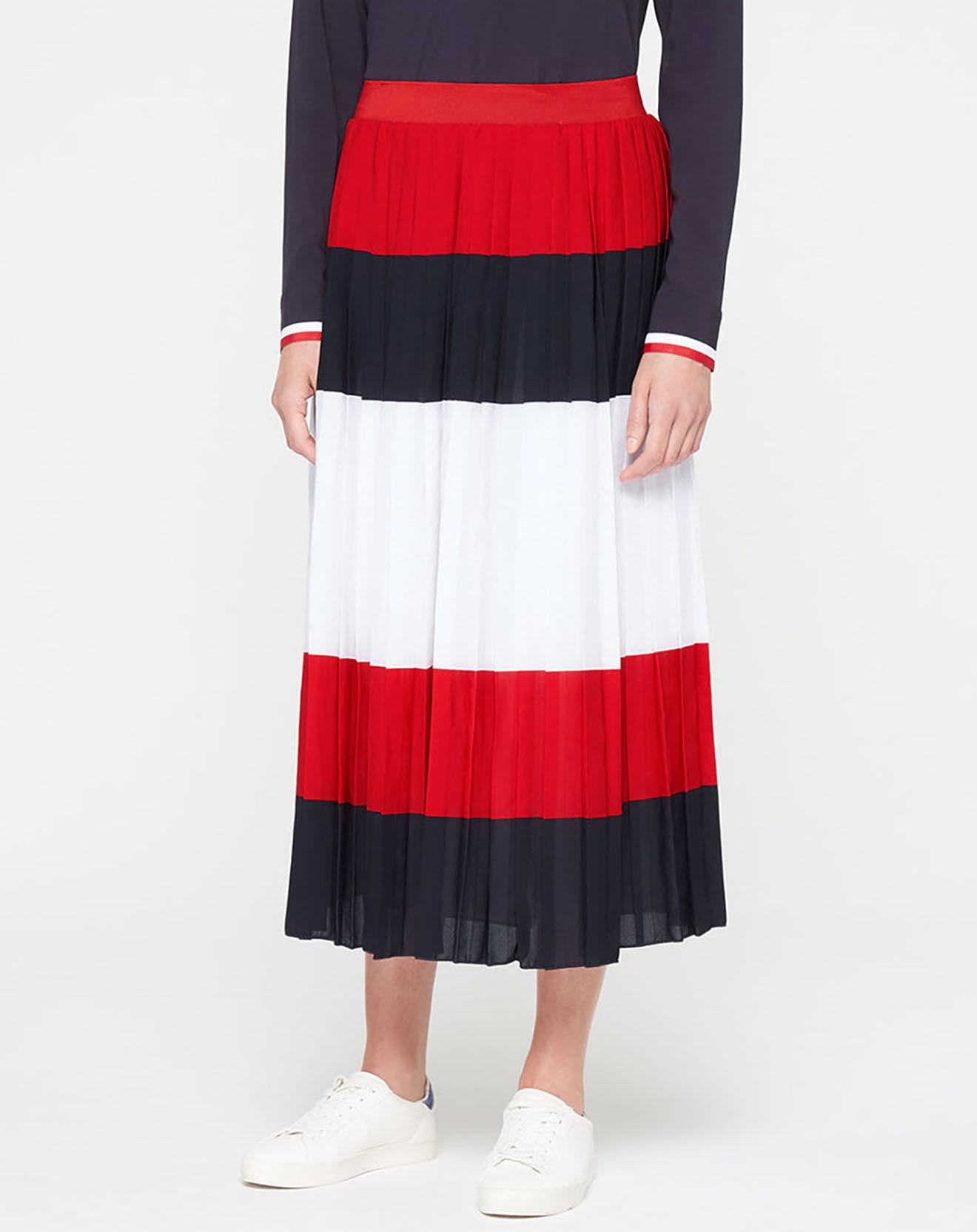 Tommy Hilfiger Jupe midi en crêpe pleated multicolore