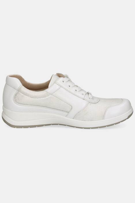 Caprice Leder-Sneaker, Zipper, Wechselfußbett, Weite H, schneeweiß