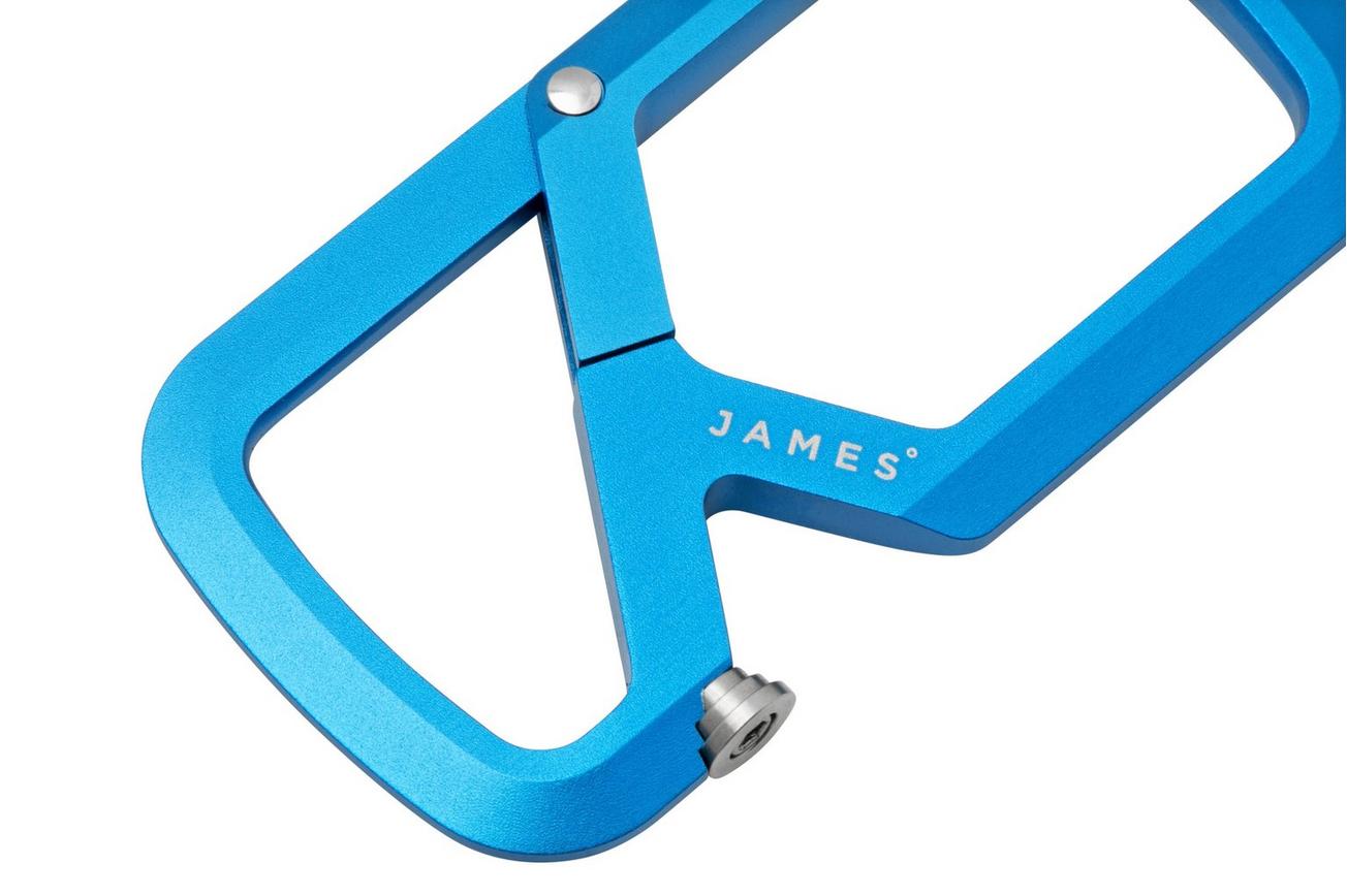 The James Brand Mehlville, Cerulean Stainless, karabijnhaak