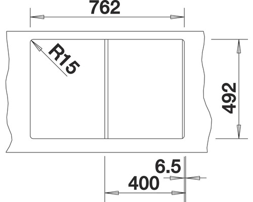 Blanco CLASSIC 40 S spoelbak, 780 x 510 mm, roestvrij staal, satijnen afwerking, 511124, kom rechts, met afdruiprek