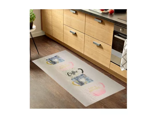 Tapis de cuisine 50x180 cm Polyester Kitch Cup