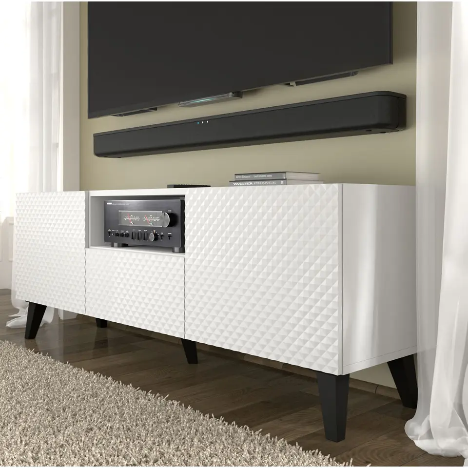 RTV-kast Ravenna PC 150 2D1S glanzend wit (fronten)