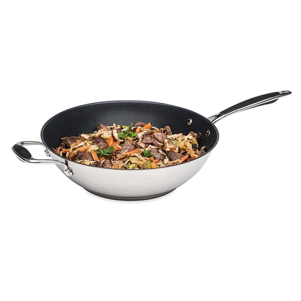 Wok inox antiadhérent 30 cm Excell'Inox Mathon