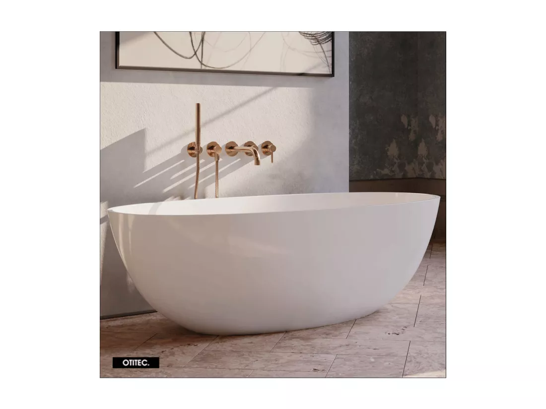 Baignoire Îlot - 175 x 78 cm - SHELL - BLANC BRILLANT - avec SIPHON INCLUS