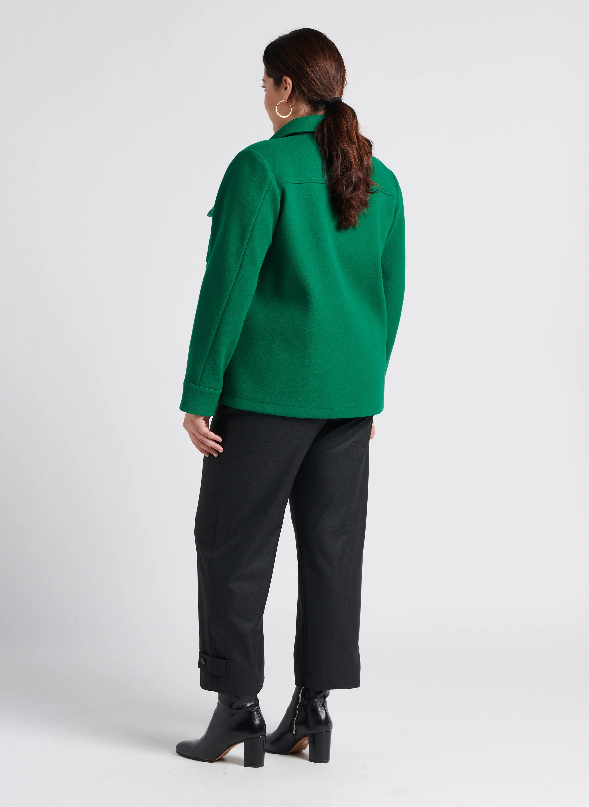 OBELO - Manteau court col classique| Vert