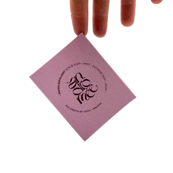 Andromée Savon Exfoliant | Aux Pépins de Raisin et à la Menthe 100 G