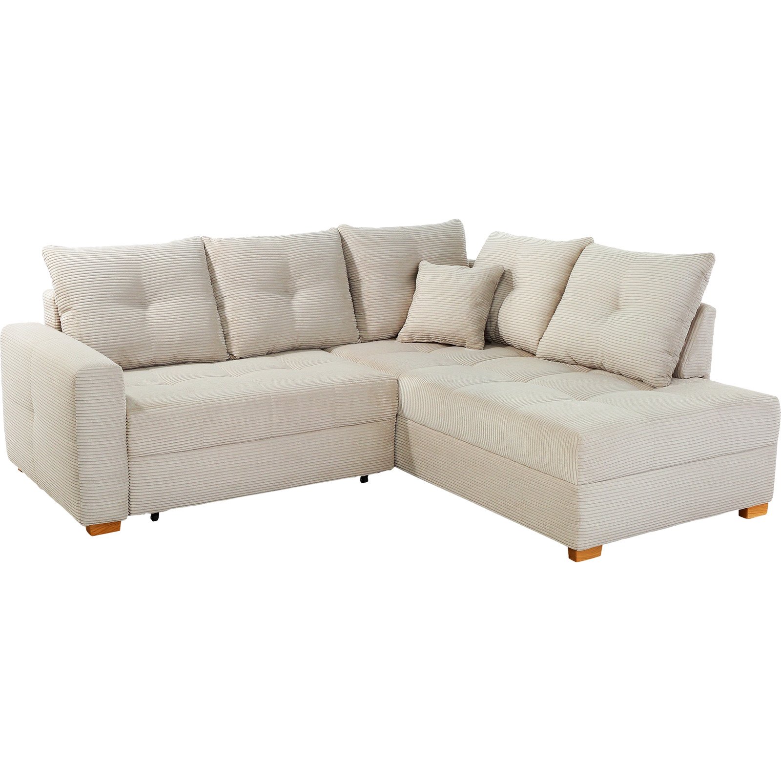 Ecksofa Leon Stoff Cord greige