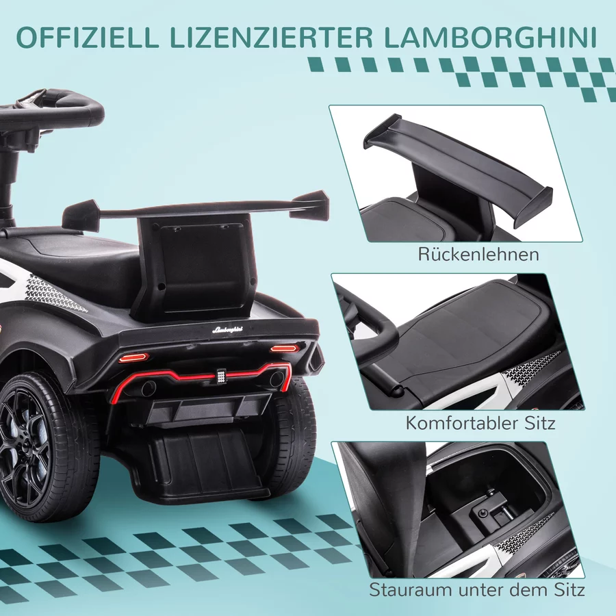 AIYAPLAY Kinderfahrzeug mit Stauraum schwarz, weiß