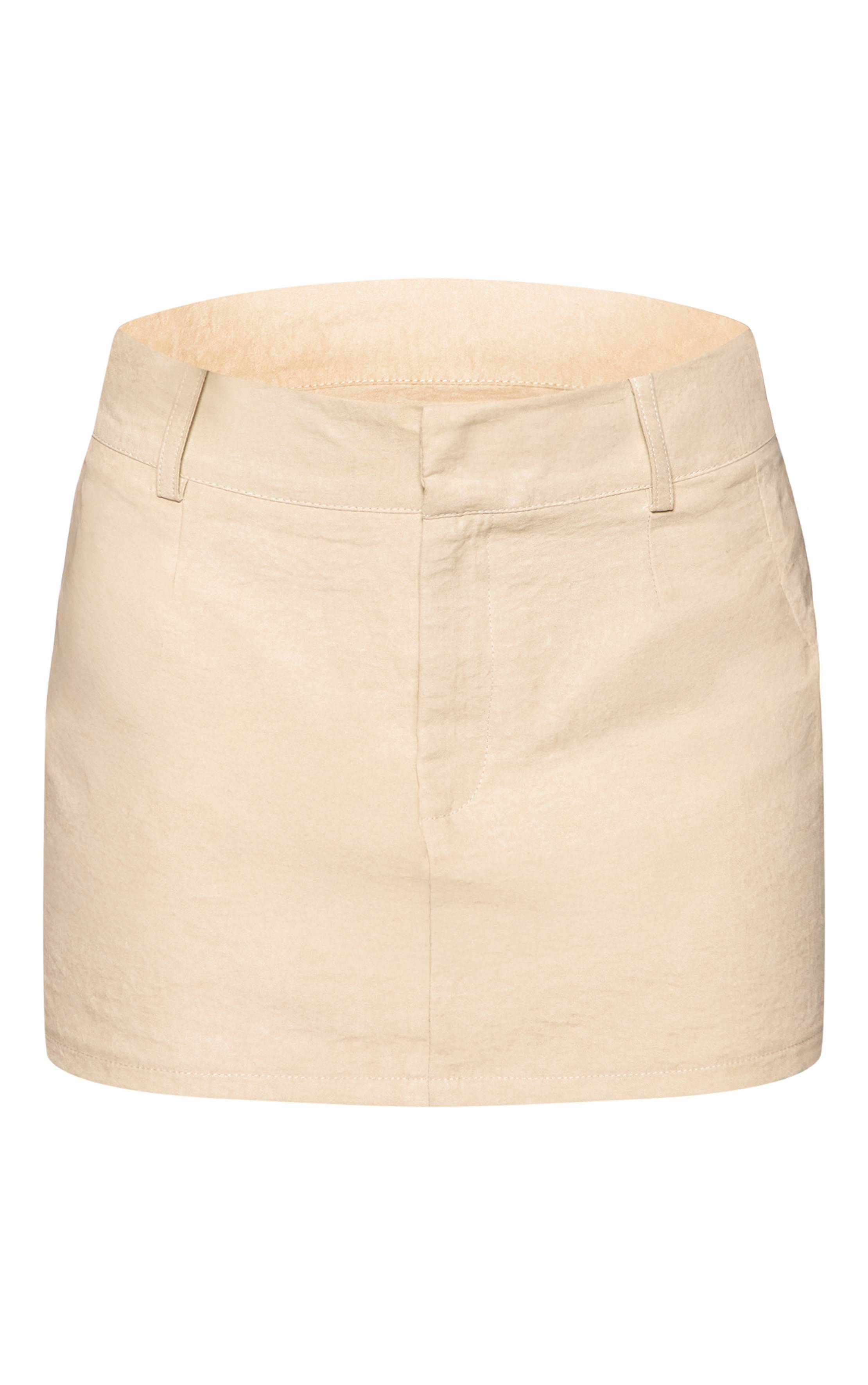 Vert Sauge Ensemble Jupe Courte Ajustée En Peau De Pêche