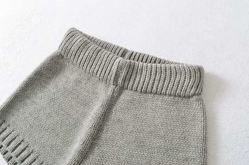 Asiris - Effen gebreide shorts met elastische taille