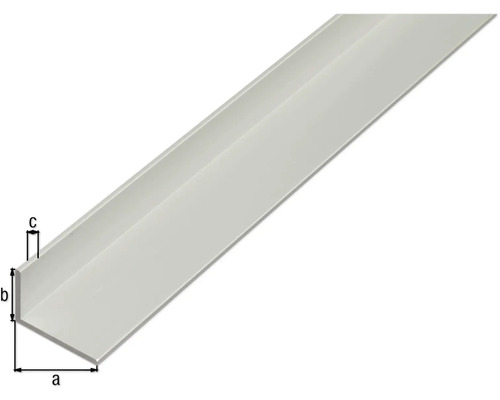 Aluminium hoekprofiel, zilver geanodiseerd, 50x20x2 mm, 1 m