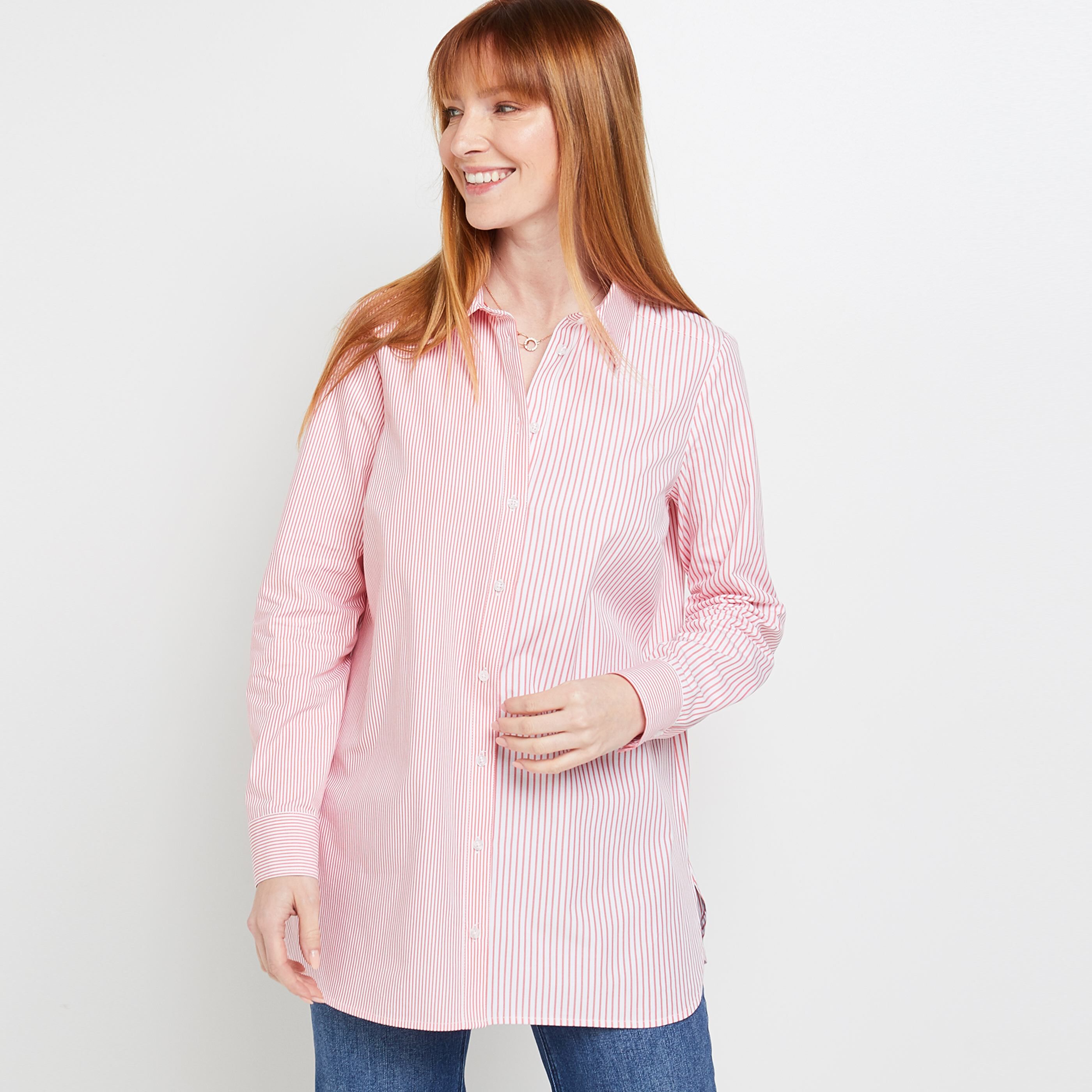Chemise oversize rayée femme - ROSE