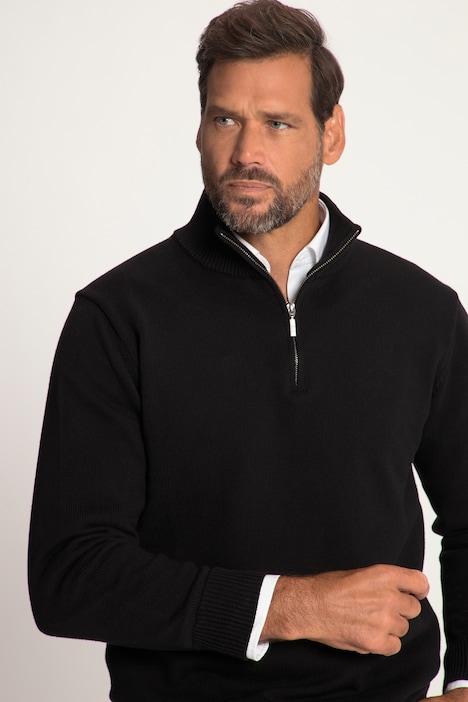 JP 1880 Stricktroyer, Stehkragen, Zipper, Langarm, bis 7 XL
